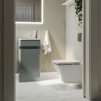 Wall Hung Toilet and Grey Gloss Basin Vanity Unit Cloakroom Suite - Pendle Wall Hung Toilet and Grey Gloss Basin Vanity Unit Cloakroom Suite - Pendle