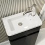 Close Coupled Toilet and Dark Grey Gloss Basin Vanity Unit Cloakroom Suite - Pendle