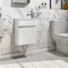 Grade A1 - 410mm White Wall Hung Cloakroom Vanity Unit with Basin - Pendle