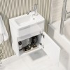 Grade A1 - 410mm White Wall Hung Cloakroom Vanity Unit with Basin - Pendle