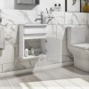 Grade A1 - 410mm White Wall Hung Cloakroom Vanity Unit with Basin - Pendle