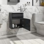 Grade A1 - 410mm Dark Grey Wall Hung Cloakroom Vanity Unit with Basin - Pendle