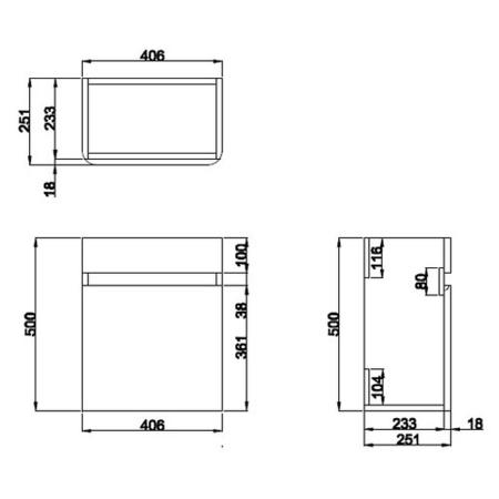 Grade A1 - 410mm Dark Grey Wall Hung Cloakroom Vanity Unit with Basin - Pendle