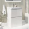 600mm White Freestanding Vanity Unit with Basin - Pendle