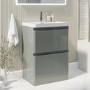 Grade A2 - 600mm Light Grey Freestanding Vanity Unit with Basin - Pendle