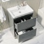 Grade A2 - 600mm Light Grey Freestanding Vanity Unit with Basin - Pendle