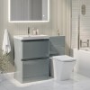 1100mm Light Grey Toilet and Sink Unit with Back to Wall Toilet - Pendle