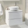 600mm White Wall Hung Countertop Vanity Unit with Basin - Pendle