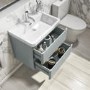 Grade A1 - 600mm Light Grey Wall Hung Vanity Unit with Basin - Pendle