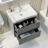 600mm Light Grey Wall Hung Vanity Unit with Basin - Pendle