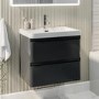 Grade A2 - 600mm Dark Grey Wall Hung Vanity Unit with Basin - Pendle
