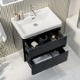 Grade A2 - 600mm Dark Grey Wall Hung Vanity Unit with Basin - Pendle