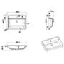Grade A2 - 600mm Dark Grey Wall Hung Vanity Unit with Basin - Pendle