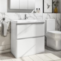 Grade A1 - 800mm White Freestanding Vanity Unit with Basin - Pendle