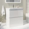 800mm White Freestanding Vanity Unit with Basin - Pendle