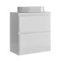 800mm White Freestanding Countertop Vanity Unit with Basin - Pendle
