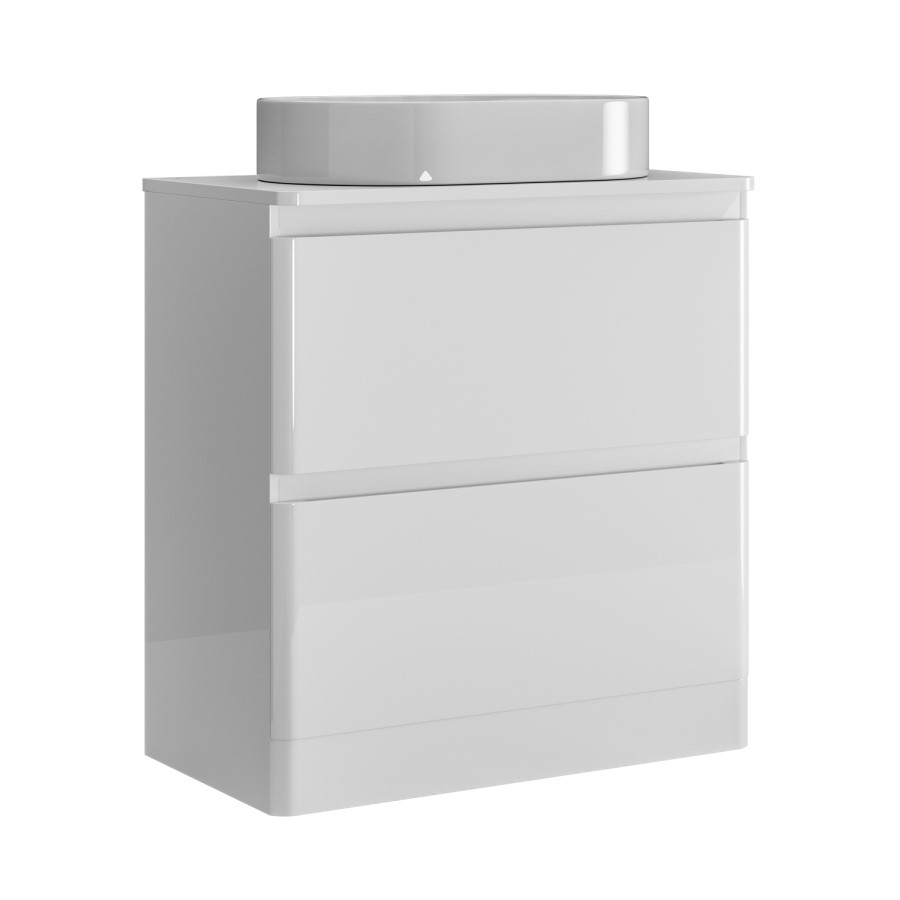 800mm White Freestanding Countertop Vanity Unit with Basin - Pendle
