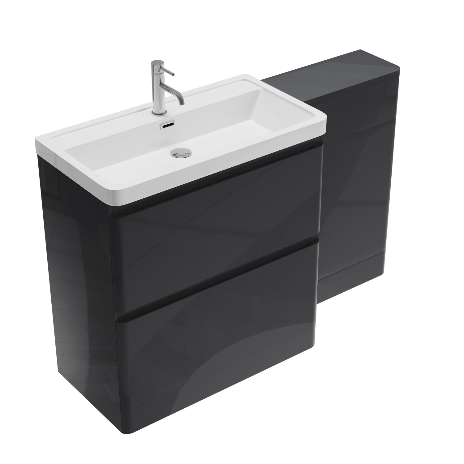 1300mm Dark Grey Toilet and Sink Unit with Back to Wall Toilet - Pendle ...