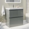 Grade A1 - 800mm Light Grey Freestanding Vanity Unit with Basin - Pendle