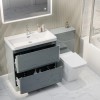 1300mm Light Grey Toilet and Sink Unit with Back to Wall Toilet - Pendle