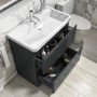 Grade A1 - 800mm Dark Grey Freestanding Vanity Unit with Basin - Pendle
