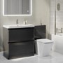 1300mm Dark Grey Toilet and Sink Unit with Back to Wall Toilet - Pendle