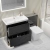 1300mm Dark Grey Toilet and Sink Unit with Back to Wall Toilet - Pendle