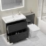 1300mm Dark Grey Toilet and Sink Unit with Back to Wall Toilet - Pendle