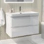 800mm White Wall Hung Vanity Unit with Basin - Pendle