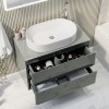 800mm Light Grey Countertop Wall Hung Vanity Unit with Basin - Pendle