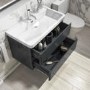Grade A2 - 800mm Dark Grey Wall Hung Vanity Unit with Basin - Pendle