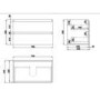 Grade A2 - 800mm Dark Grey Wall Hung Vanity Unit with Basin - Pendle