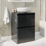 Grade A1 - 600mm Dark Grey Freestanding Countertop Vanity Unit with Basin - Pendle
