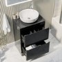 Grade A1 - 600mm Dark Grey Freestanding Countertop Vanity Unit with Basin - Pendle