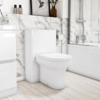 500mm White Back to Wall Unit with Round Toilet - Pendle