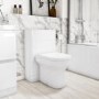 500mm White Back to Wall Unit with Round Toilet - Pendle