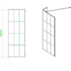 700mm Black Grid Framework Wet Room Shower Screen with 300mm Fixed Panel - Nova