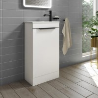 460mm White Cloakroom Freestanding Vanity Unit with Basin - Sion 460mm White Cloakroom Freestanding Vanity Unit with Basin - Sion