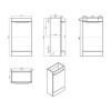 Grade A2 - 460mm White Cloakroom Freestanding Vanity Unit with Basin - Sion