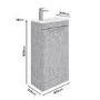 460mm Concrete Effect Cloakroom Freestanding Vanity Unit with Basin - Sion