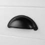 650mm White Traditional Freestanding Vanity Unit with Wood Effect Top and Black Handles - Kentmere