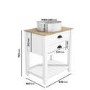 650mm White Traditional Freestanding Vanity Unit with Wood Effect Top and Black Handles - Kentmere