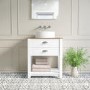 Grade A2 - 650mm White Traditional Freestanding Vanity Unit with Basin and Chrome Handles- Kentmere