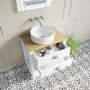 Grade A2 - 650mm White Traditional Freestanding Vanity Unit with Basin and Chrome Handles- Kentmere