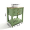 650mm Green Traditional Freestanding Vanity Unit with Basin and Brass Handles - Kentmere