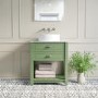 650mm Green Traditional Freestanding Vanity Unit with Matt White Top and Chrome Handles - Kentmere