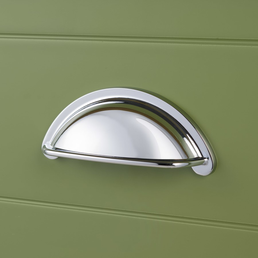 650mm Green Traditional Freestanding Vanity Unit with Matt White Top and Chrome Handles - Kentmere