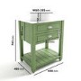 650mm Green Traditional Freestanding Vanity Unit with Matt White Top and Chrome Handles - Kentmere