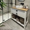 850mm White Traditional Freestanding Vanity Unit with Basin and Chrome Handles - Kentmere