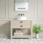 Grade A2 - 850mm Beige Traditional Freestanding Vanity Unit with Basin and Black Handles - Kentmere